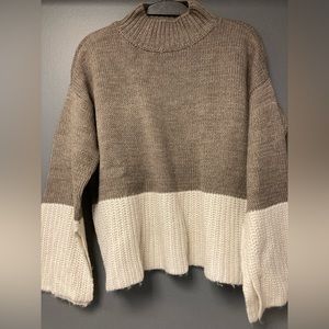 Cloth taupe & cream exceptional two-toned luxury knit. Size XS. Like new.